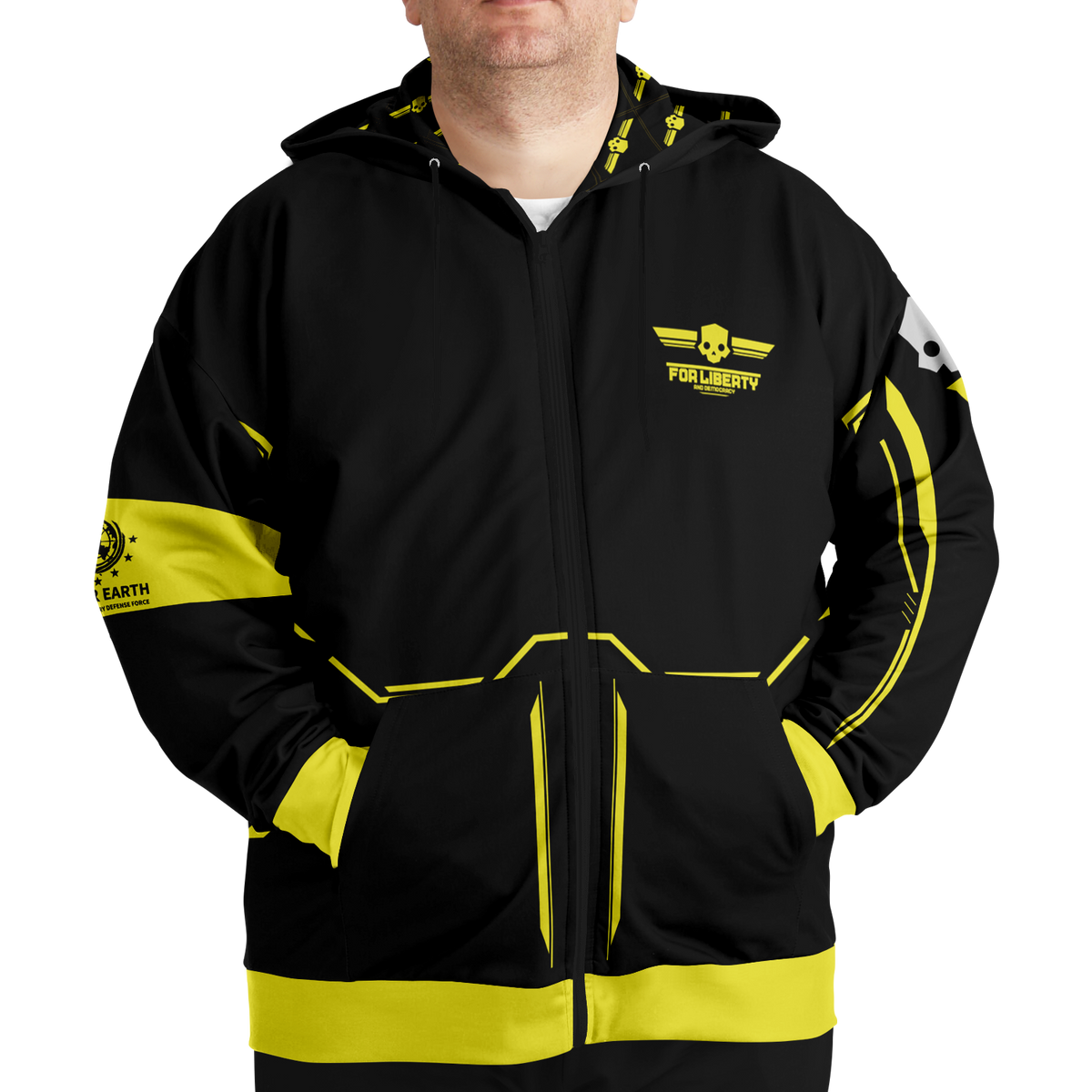Helldivers 2 - For Liberty! Sporty Ver. Zip Up Hoodie Plus Size Options