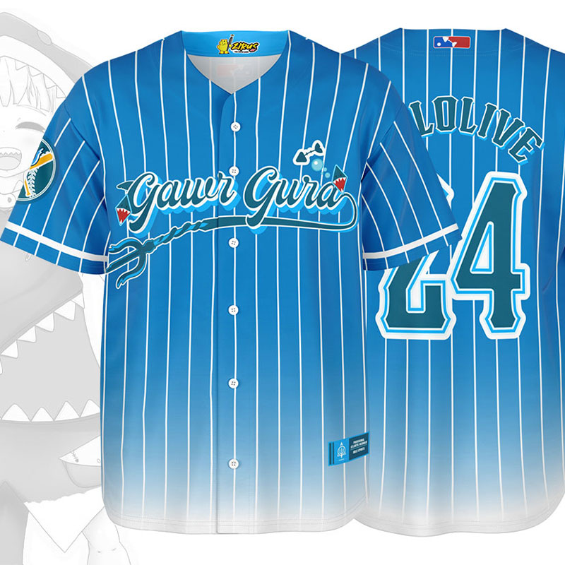 Hololive Myth Gawr Gura Baseball Jersey