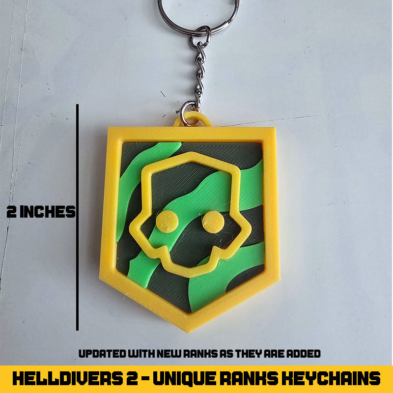 Helldivers 2 Unique Ranks Keychains - 3D Printed