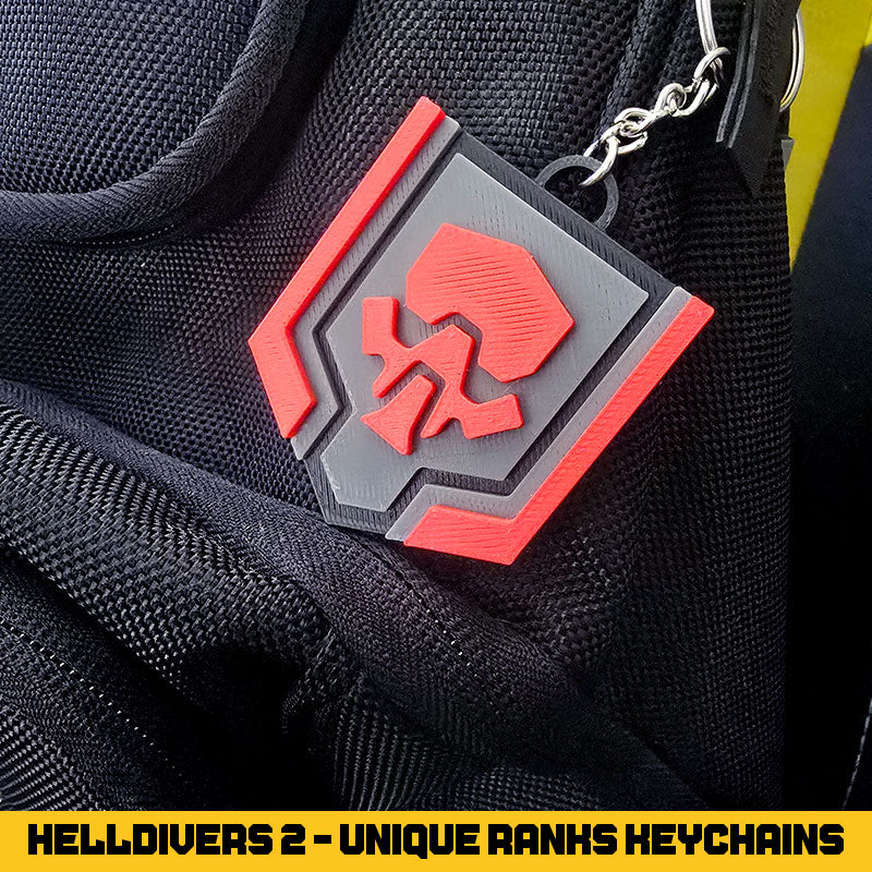 Helldivers 2 Unique Ranks Keychains - 3D Printed